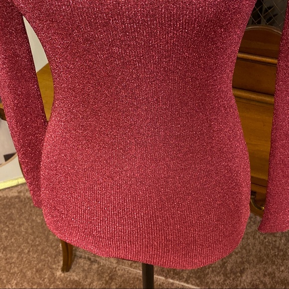 Dodo Bar Or New Fuschia Xenia Ribbed Crew Metallic Sweater. - Picture 5 of 14